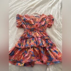 Olivaceous Floral Ruffle Mini Dress from Ruby and Jenna 
Resort Wear